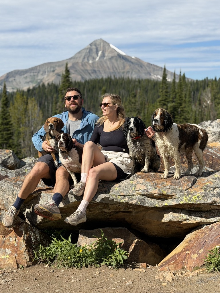 On the rocks with the dogs