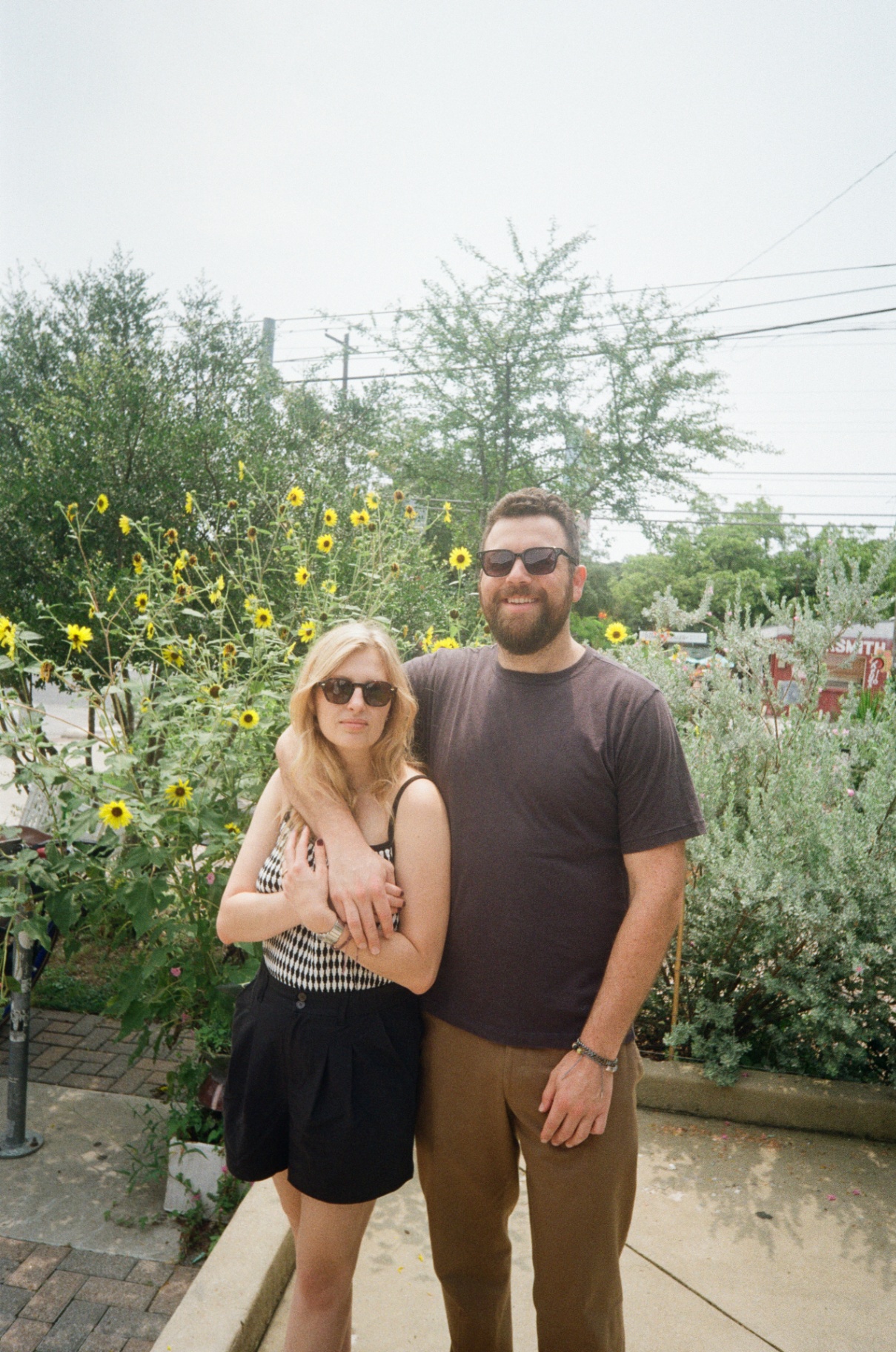 Alex and Stephen with sunflowers