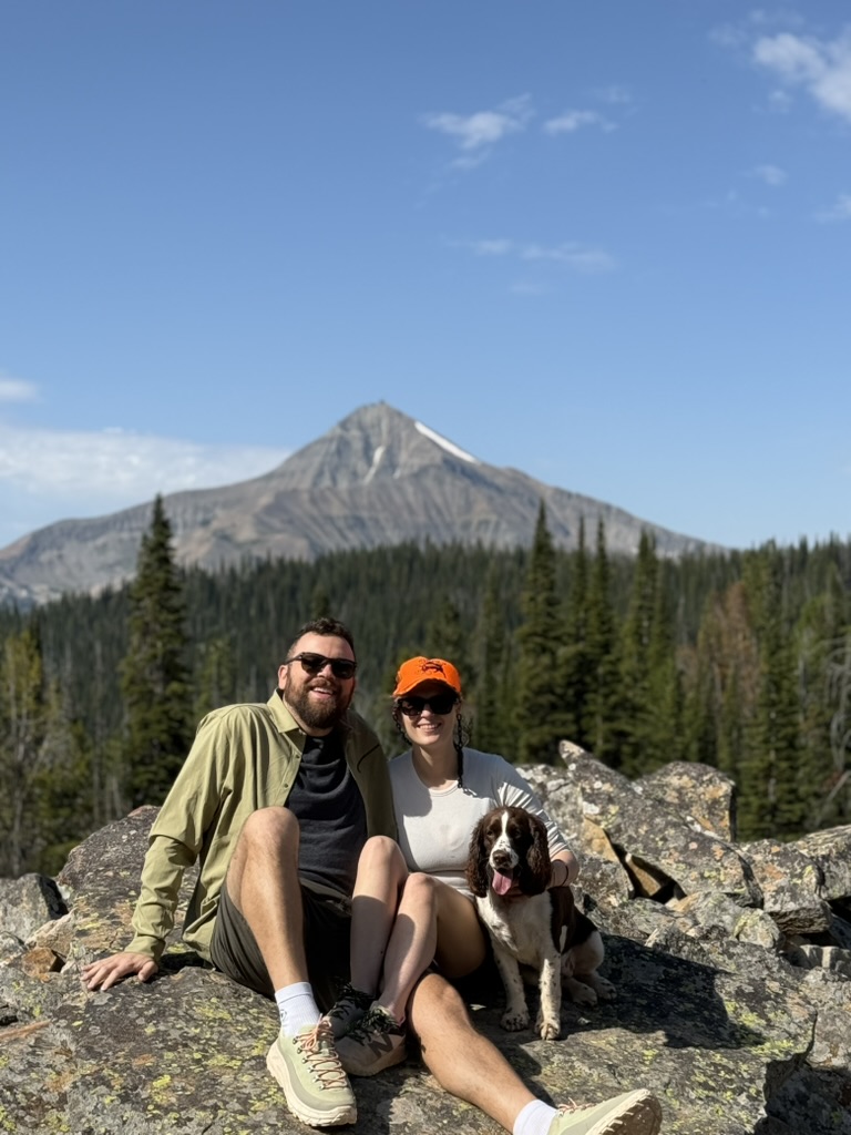 On the peak with the dog