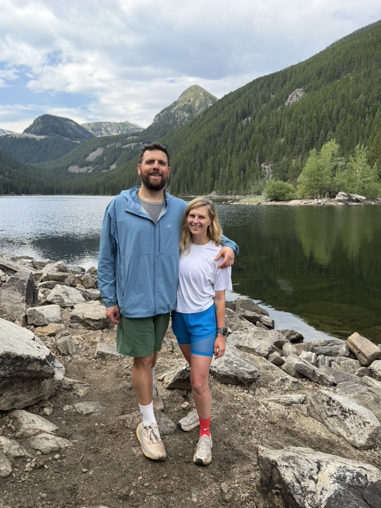 At the lake in the mountains